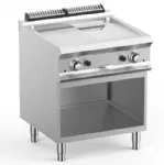 Plancha professionnelle gaz lisse et rainur�e sur placard ouvert MBM - DOMINA PRO 700