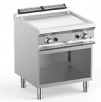 Plancha professionnelle gaz rainurée sur placard ouvert MBM - DOMINA PRO 700