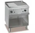 Plancha professionnelle gaz lisse et rainure 2 zones sur placard ouvert MBM - MAGISTRA 700