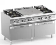 Plaque coup de feu gaz avec 4 feux vifs sur 2 fours � gaz MBM - DOMINA PRO 700