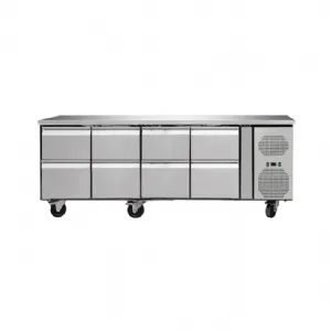 Table rfrigre positive centrale 8 tiroirs profondeur 700mm SKYRAINBOW THP4180TN