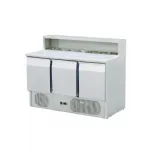 Saladette rfrigre 3 portes avec granit et support inox SKYRAINBOW