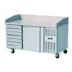 Table � pizza r�frig�r�e 1 porte et 7 tiroirs sans vitrine SKYRAINBOW
