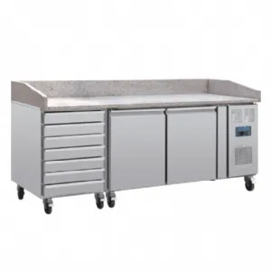 Table  pizza rfrigre 2 portes et 7 tiroirs sans vitrine SKYRAINBOW THPZ2610TN