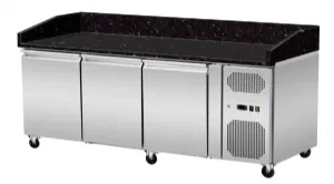 Table  pizza rfrigre 3 portes avec granit noir sans vitrine SKYRAINBOW THPZ3600TNS