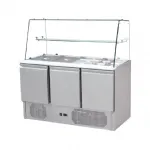 Saladette r�frig�r�e 3 portes avec vitrine SKYRAINBOW