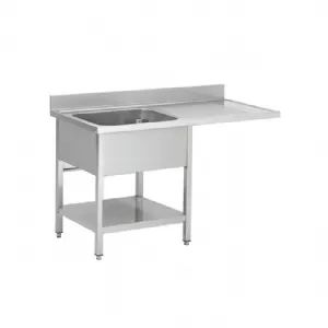 Plonge inox 1 bac avec gouttoir et PLV  droite SKYRAINBOW THSTR126SBL1