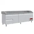 Table pizza 3 portes avec vitrine et 2 tiroirs neutres + range ustensiles DIAMOND TP361/P9