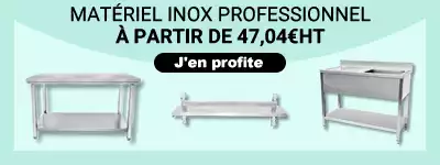 Materiel inox professionnel en promotion disponible sur CHR.PROMO